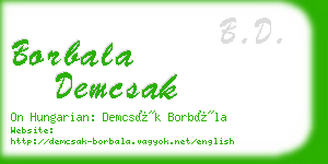 borbala demcsak business card